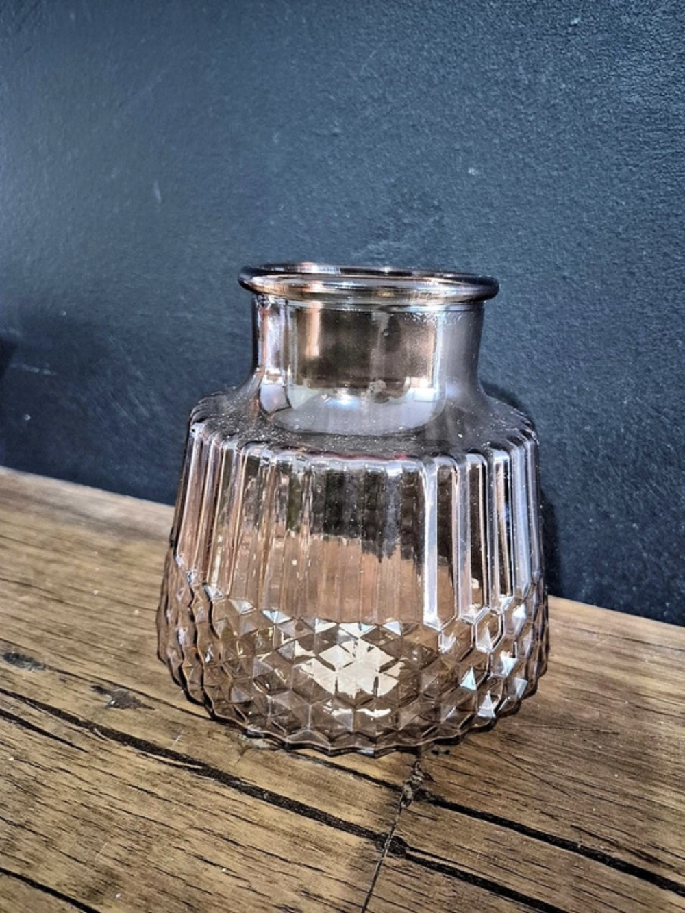 Textured Clear Glass Vase